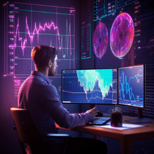 man at computer investing